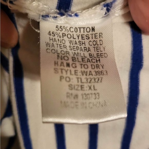 Umgee Navy and White Striped Blouse - Picture 5 of 5